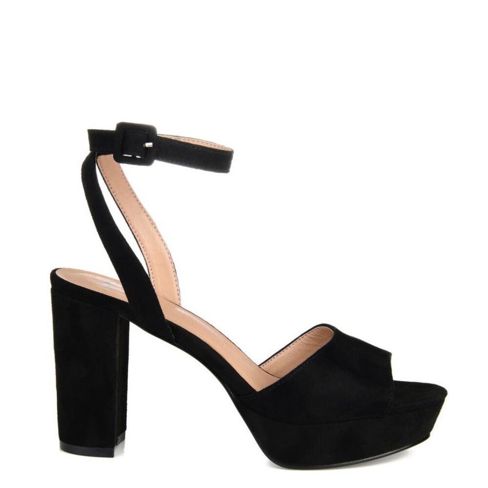 Bashwood Handmade Black Suede Leather Wedge Heel Sandal
